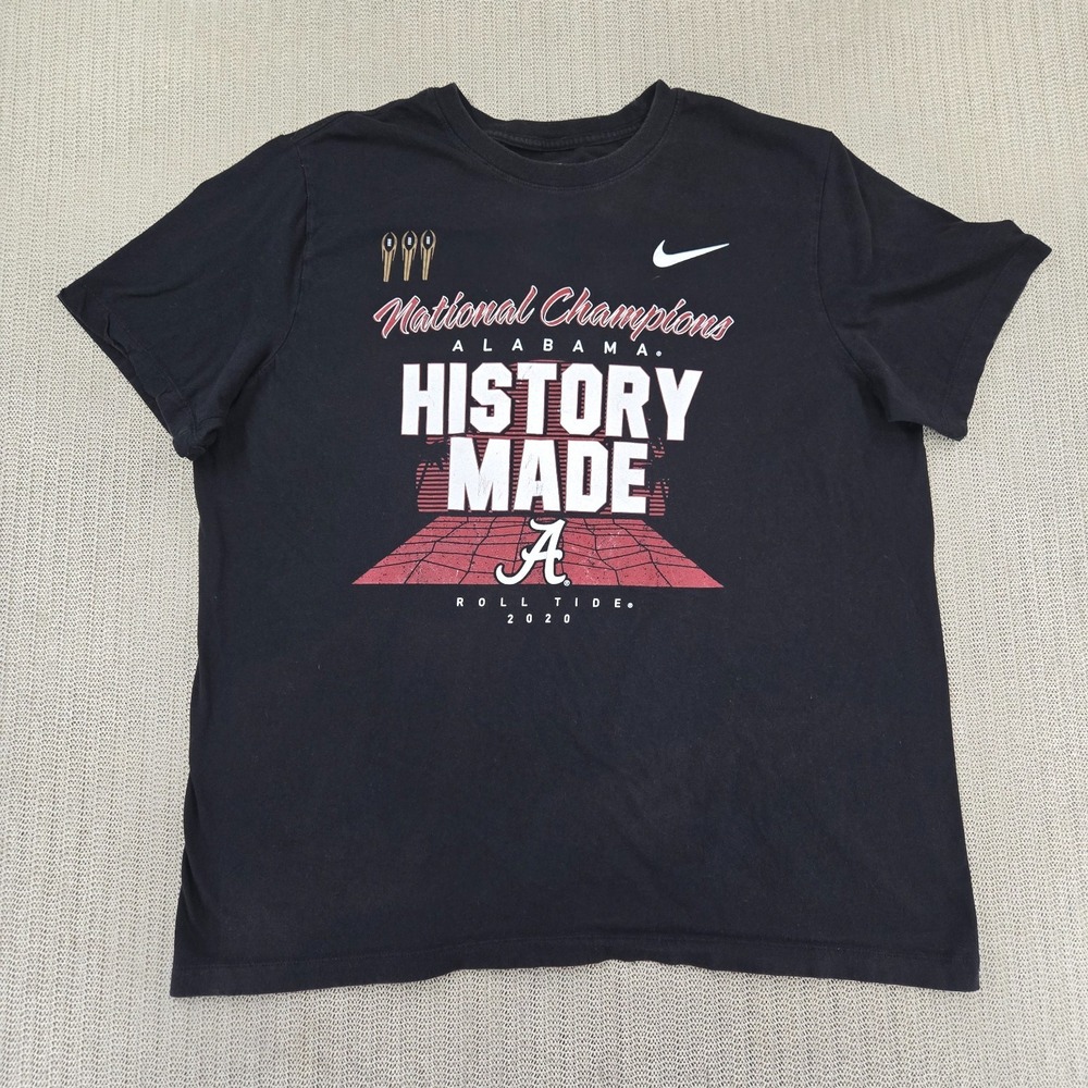 Nike Alabama Crimson Tide Shirt Mens XL Black 2020 National Champs Football